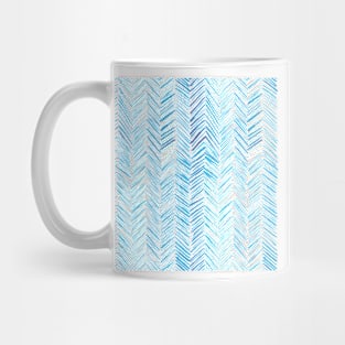 Watercolor Herringbone Pattern - Light Blue Mug